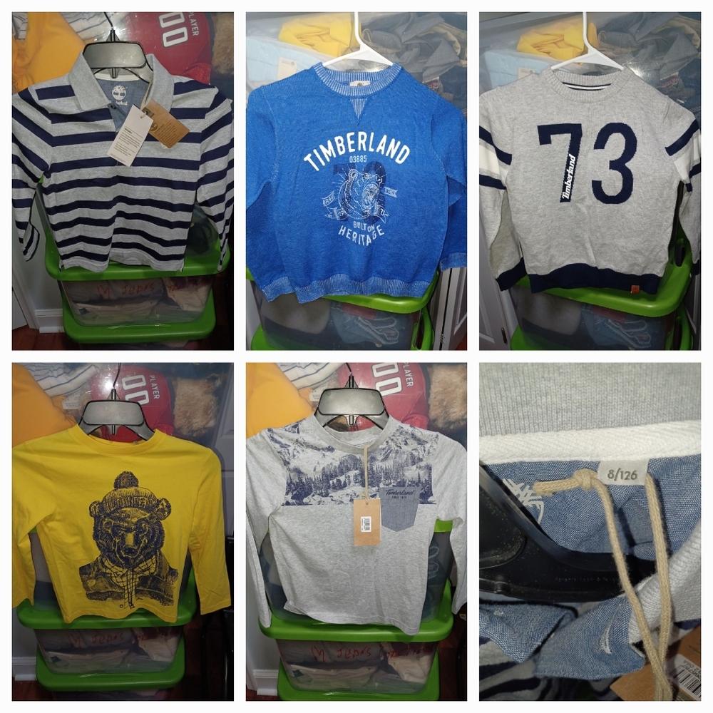 5pc Timberland Size 8/126 Little Boys Sweater Bundle